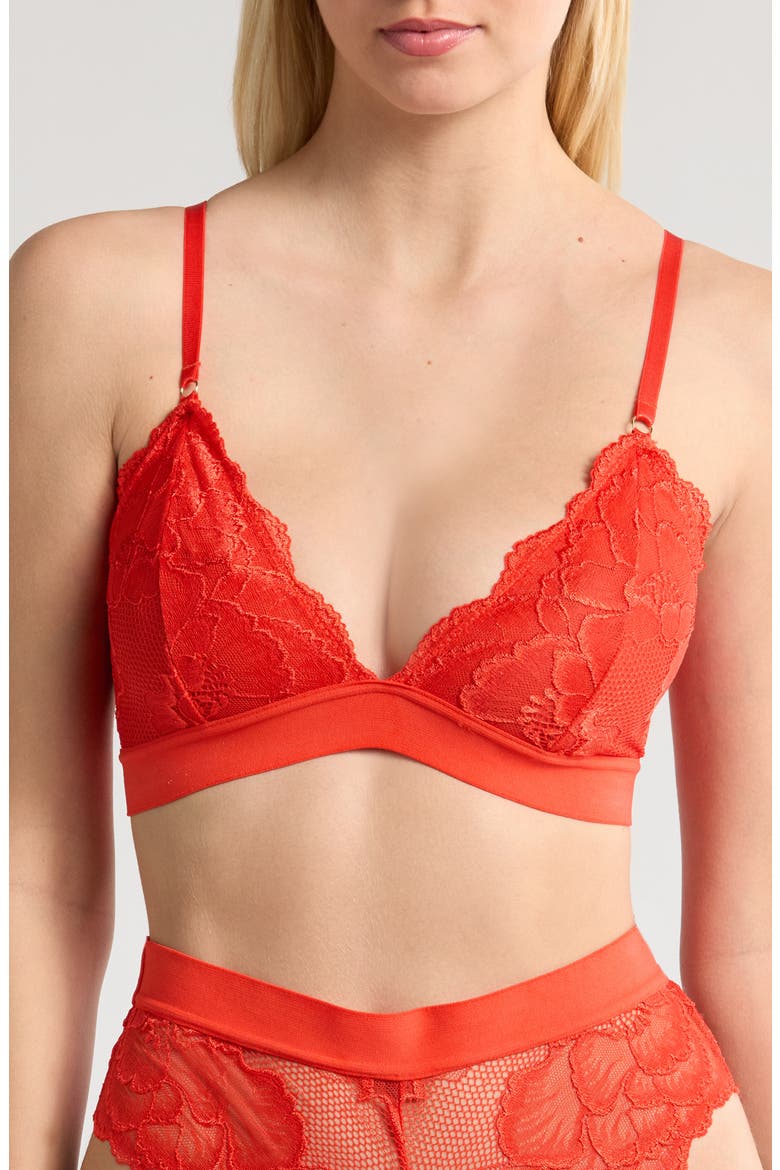 Triangle Lace Bralette, Main, color, TIGERLILY