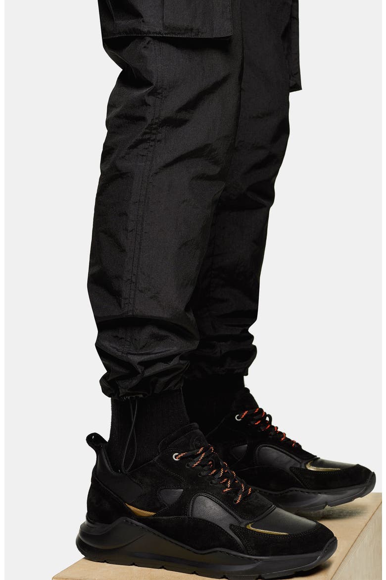 Tech Skinny Fit Cargo Pants, Alternate, color, BLACK