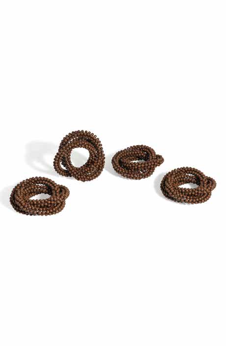 Tiramisu Earthen Elegance 4-Pack Napkin Rings
