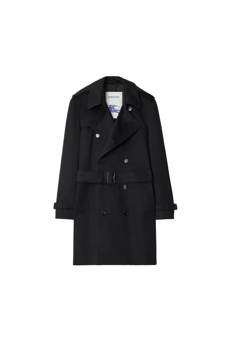 Mid-length Cashmere Hastings Trench Coat, Alternate, color, Black