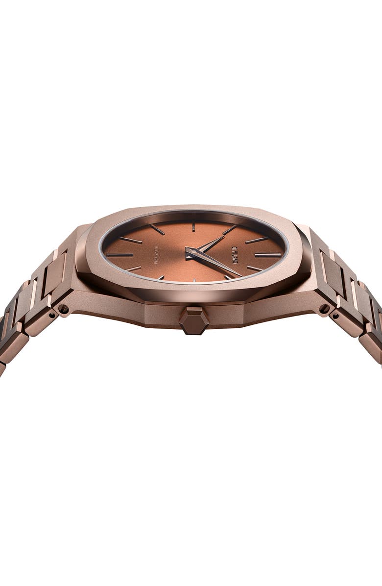 D1 Milano Chocolate Ultra Thin Bracelet Watch, 40mm, Alternate, color, Brown