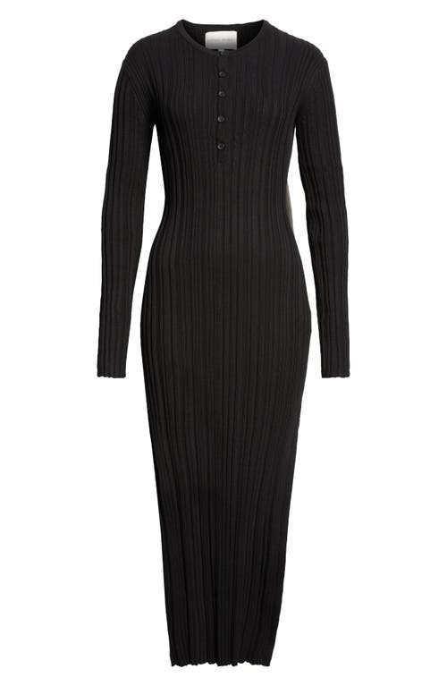 LOULOU DE SAISON LOULOU DE SAISON ELDARA LONG SLEEVE STRETCH SILK & COTTON MIDI DRESS