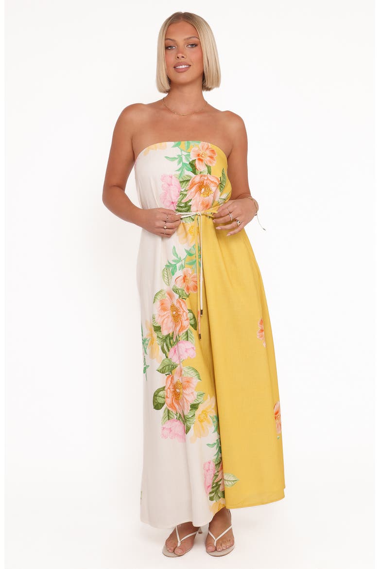 Marlia Strapless Maxi Sundress, Alternate, color, YELLOW POPPY