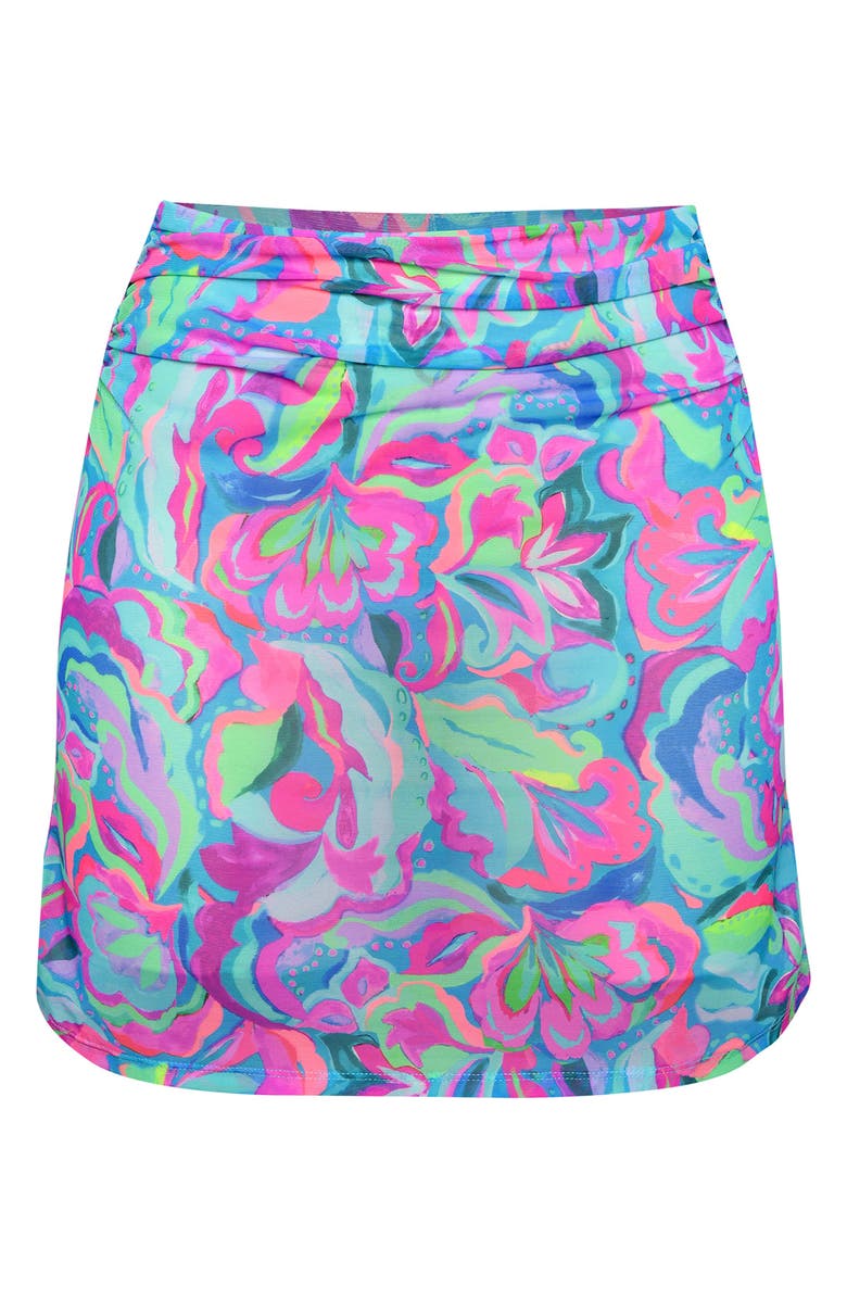 Sunshine 79 Swirltopia Cover-Up Skirt, Alternate, color, Turquoise Multi