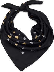COACH Star & Moon Print Silk Scarf