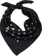 COACH Star & Moon Print Silk Scarf