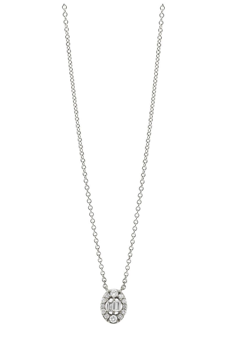 Bony Levy 18K White Gold Mix Diamond Oval Pendant Necklace - 0.14 ctw, Main, color,