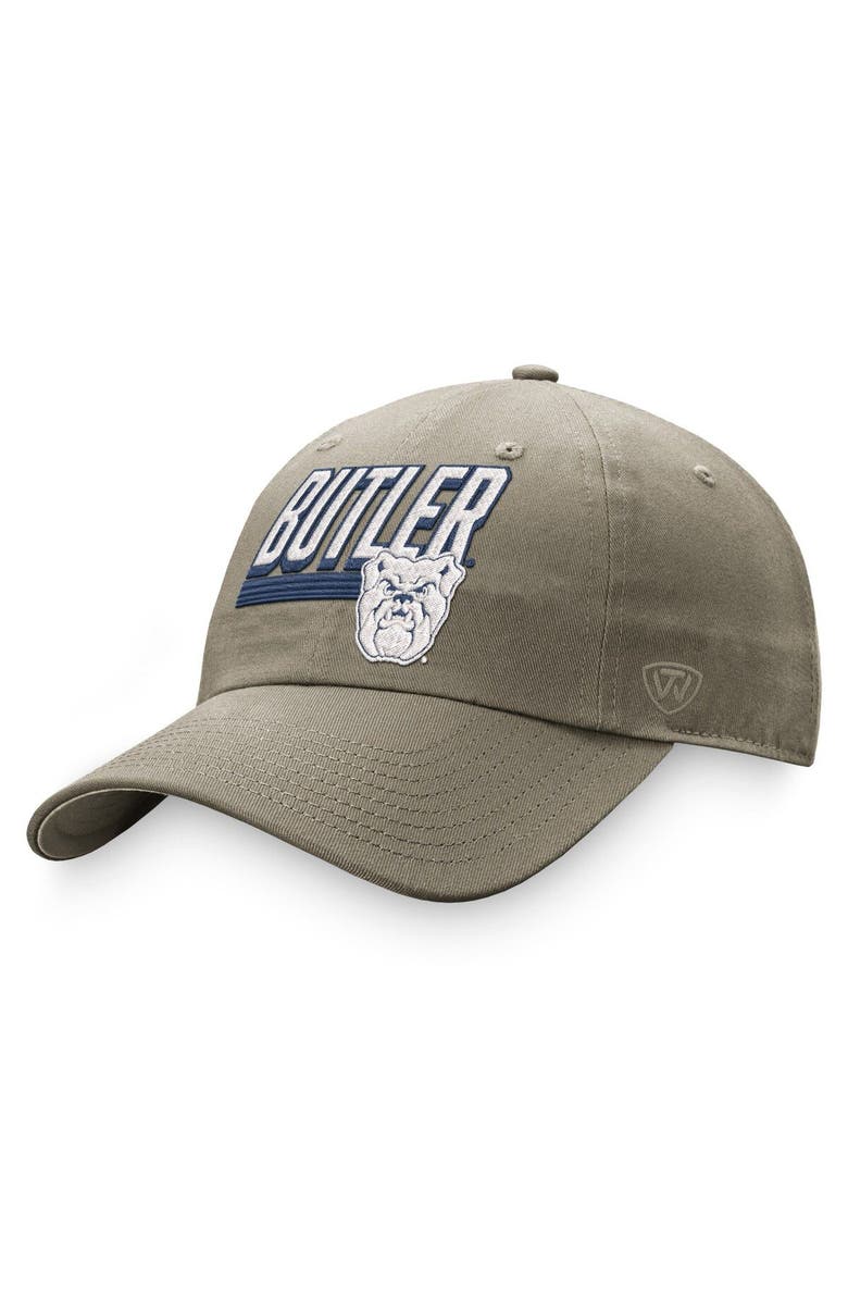TOP OF THE WORLD Men's Top of the World Khaki Butler Bulldogs Slice Adjustable Hat, Main, color, Khaki