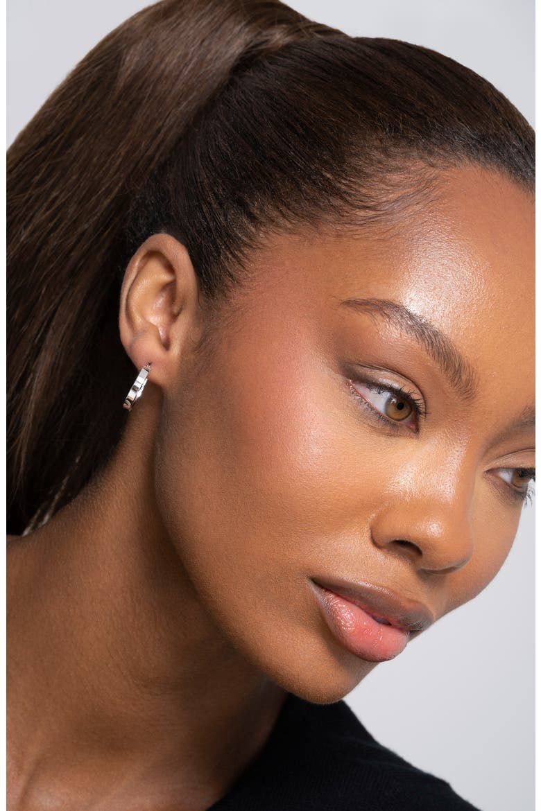14K Gold Hoop Earrings (Online Trunk Show), Alternate, color, 14KW