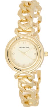 True Religion Two Tone Chain Bracelet Watch, 29mm