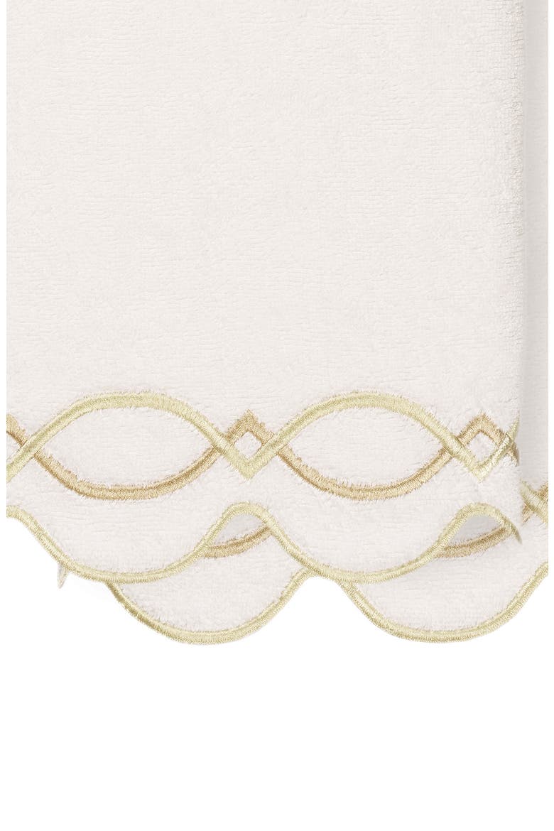 Diamond Chain Scalloped 2-Piece Bath Towel Set, Alternate, color, WHITE/ BEIGE