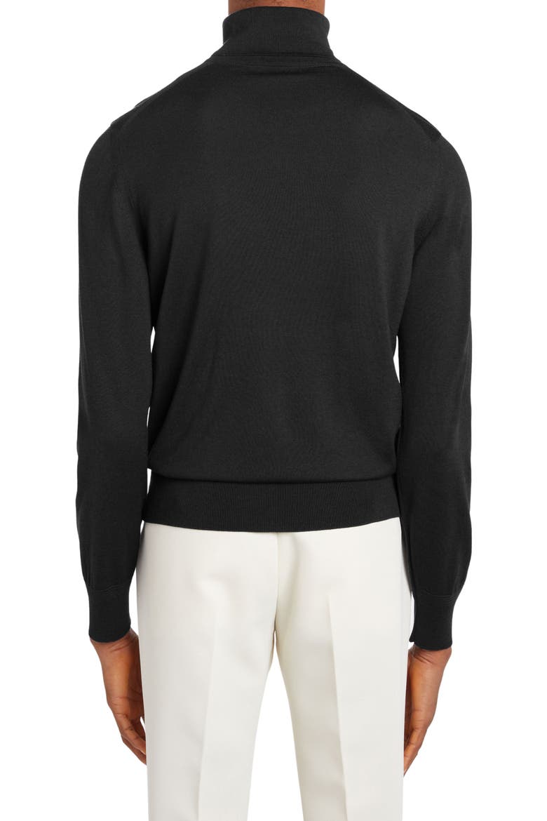 Fine Gauge Merino Wool Turtleneck Sweater, Alternate, color, BLACK