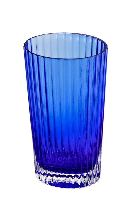 Water Glass NASTRI Set of 6  Blue 9.8 oz, H 4.75"
