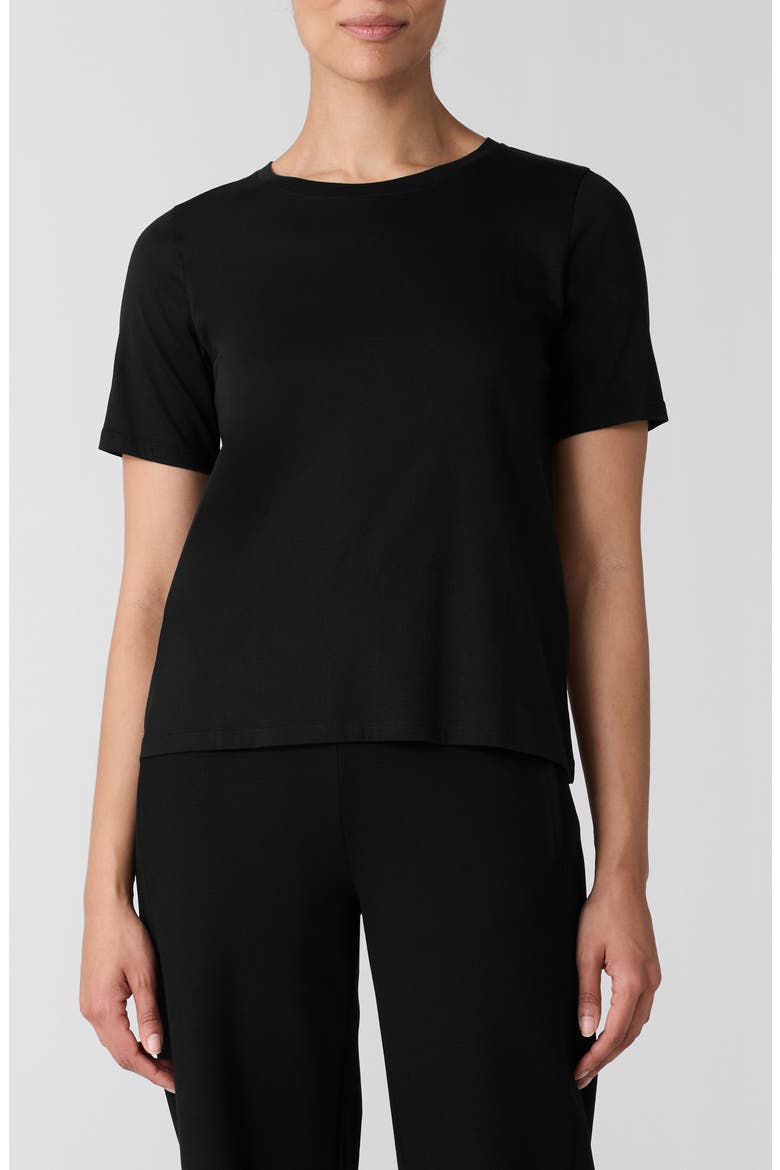 Organic Cotton Crewneck T-Shirt, Main, color, BLACK
