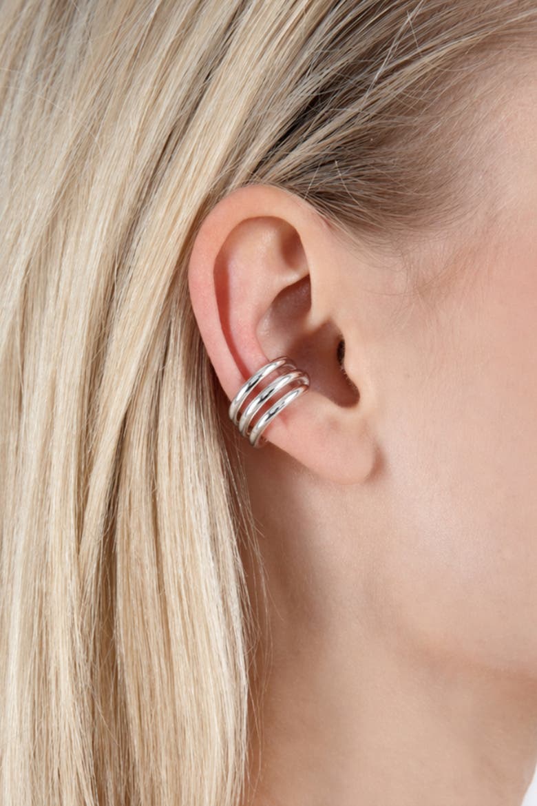 Waterfall 3 to 1 Ear Cuff, Alternate, color, Sterling Silver