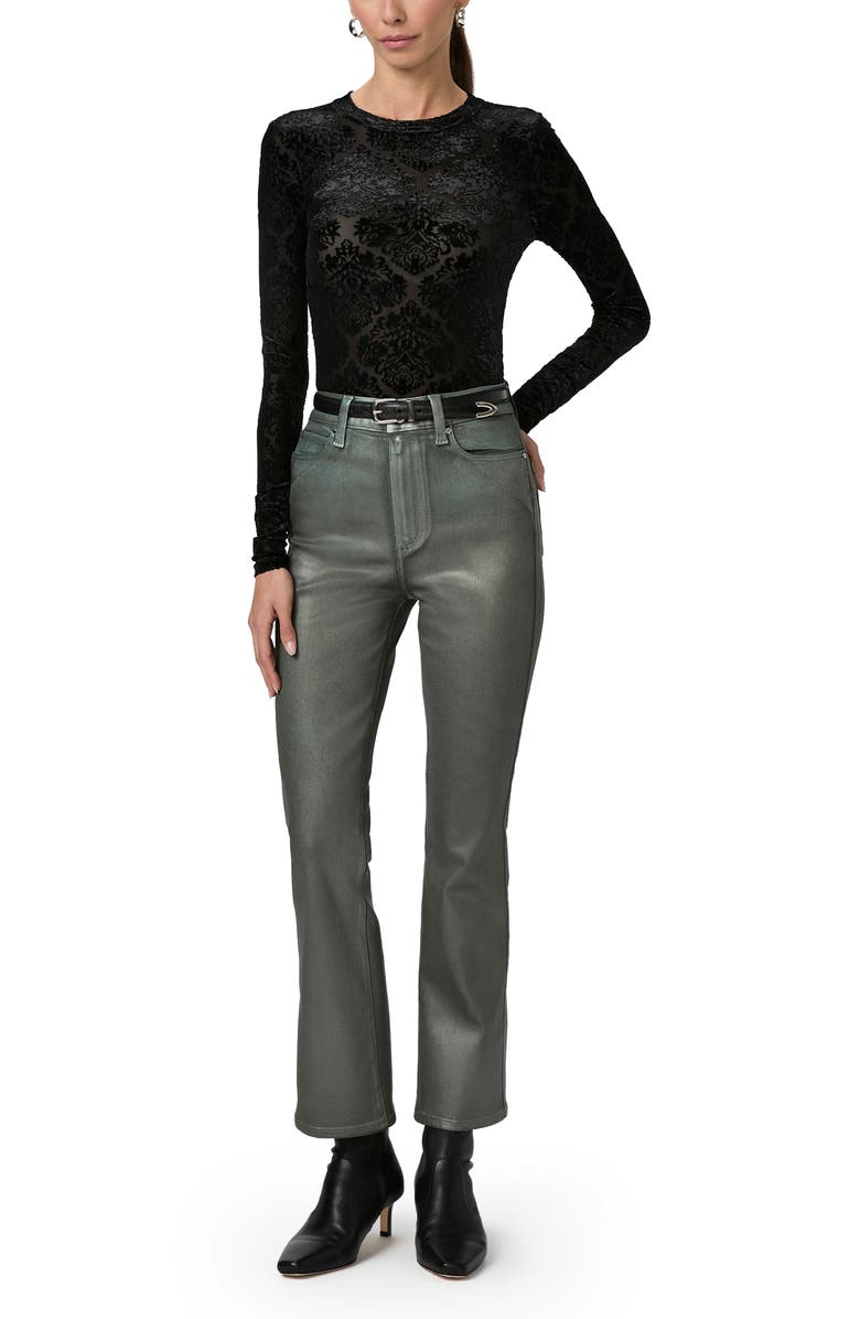 PAIGE Claudine Coated High Waist Ankle Flare Jeans, Alternate, color, 