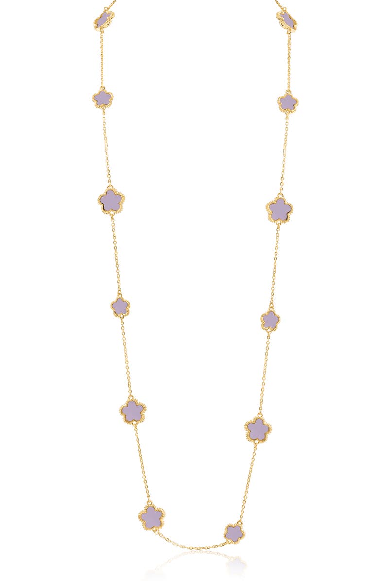 JARDIN Clover Station Chain Necklace, Alternate, color, Lavender/ Gold