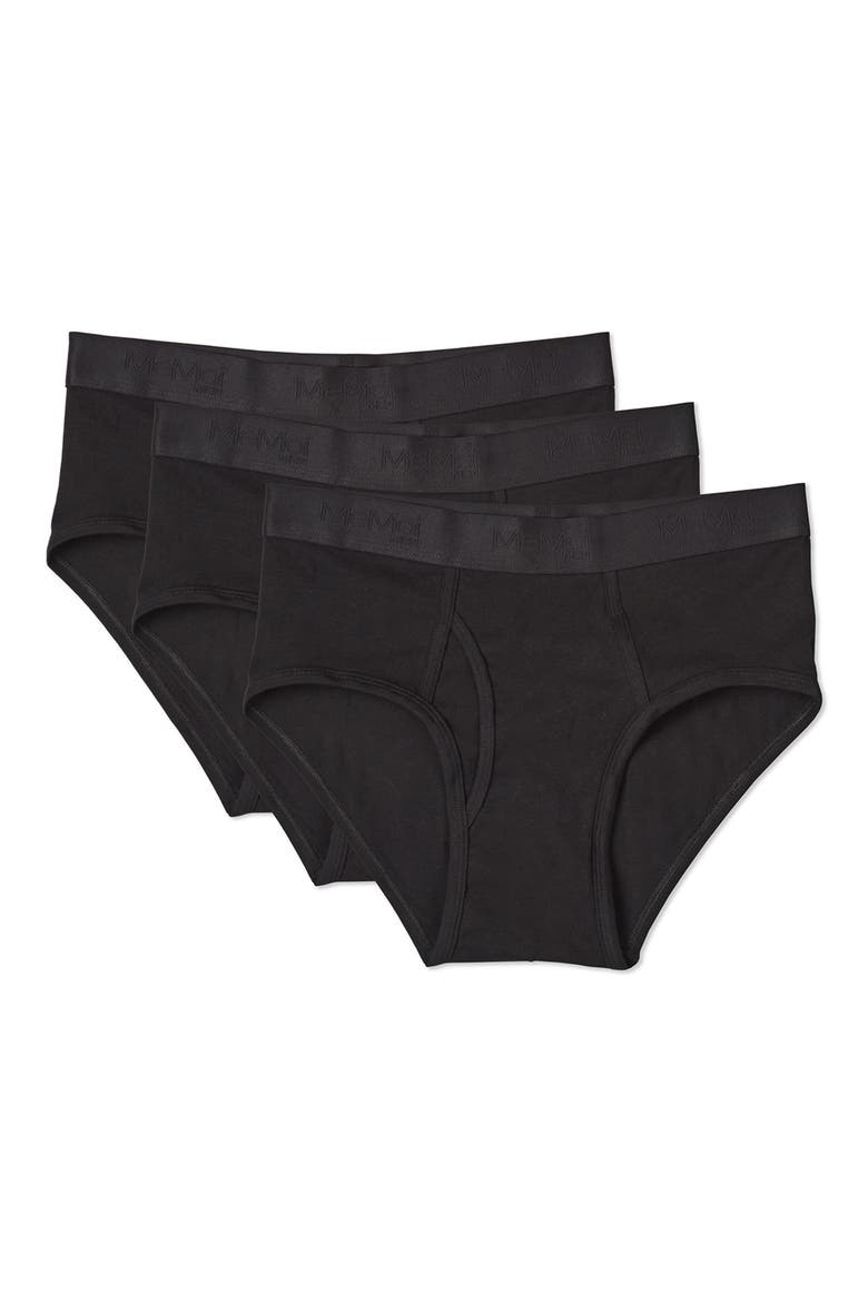 Assorted 3-Pack Cool Stretch Cotton Briefs, Main, color, BLACK