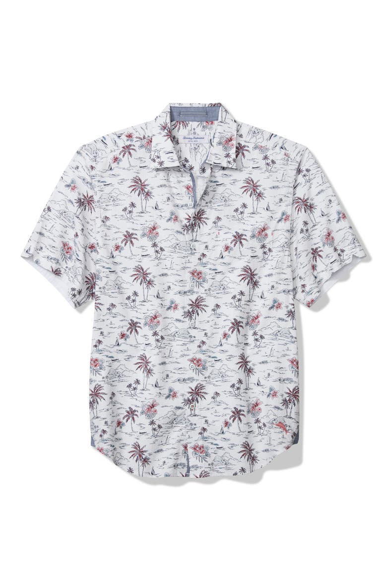 Nova Wave Sweetwater Scenic Short Sleeve Button Up Shirt, Main, color, RHUMBA