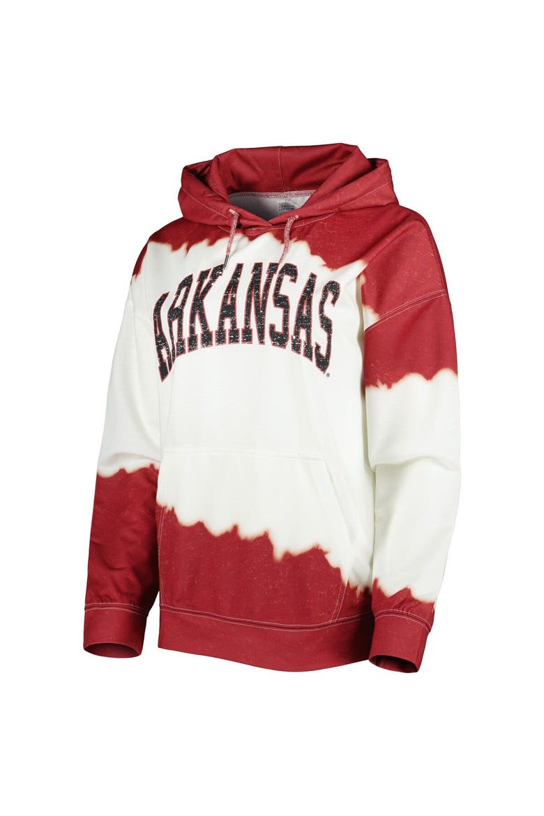 Women's Gameday Couture White/Cardinal Arkansas Razorbacks For the Fun Double Dip-Dyed Pullover Hoodie, Alternate, color, White