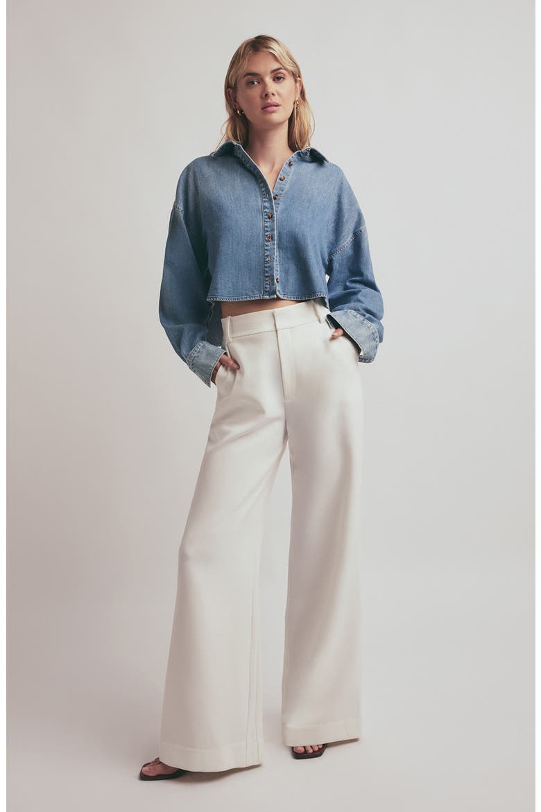 The Ex-Boyfriend Denim Crop Shirt, Alternate, color, GOA
