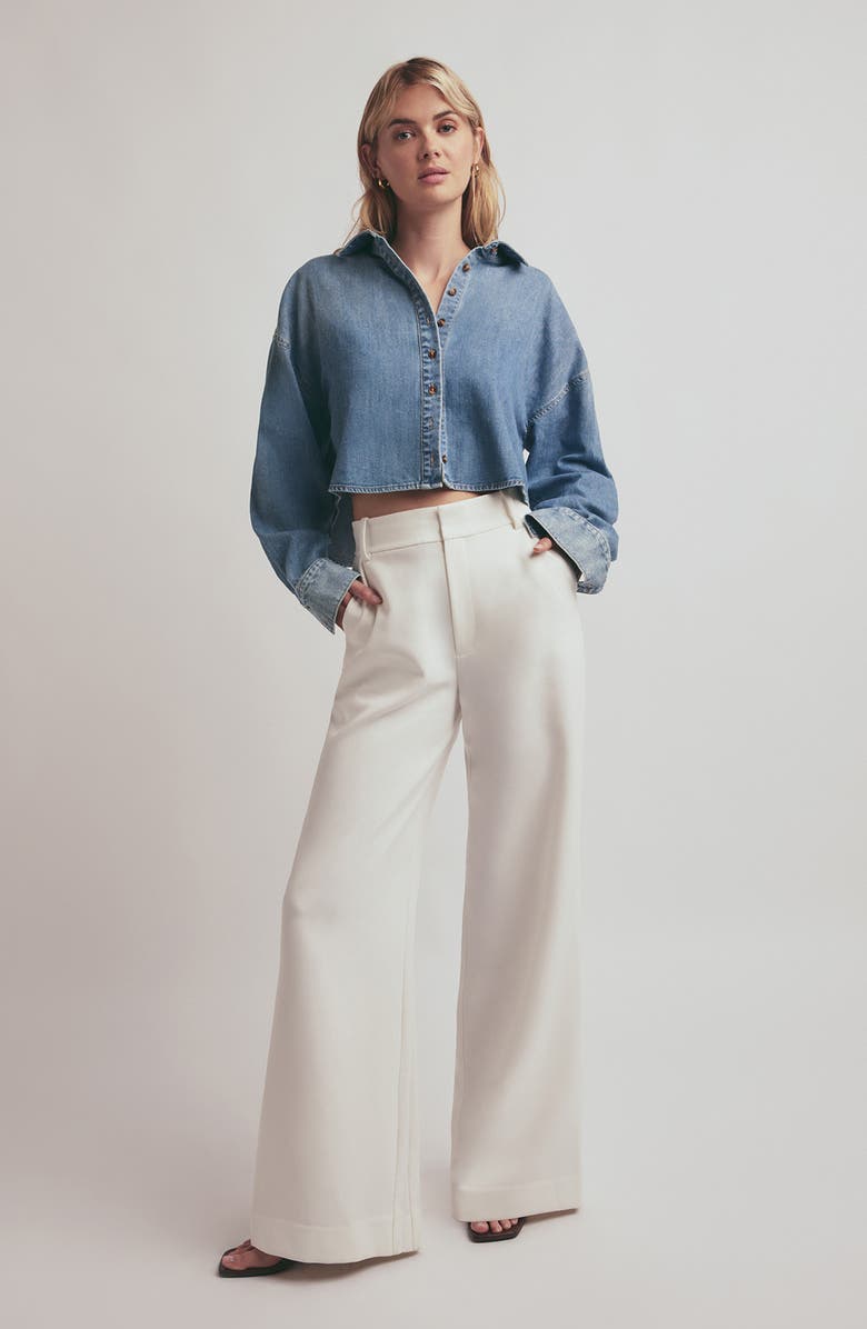 Favorite Daughter The Ex-Boyfriend Denim Crop Shirt, Alternate, color,