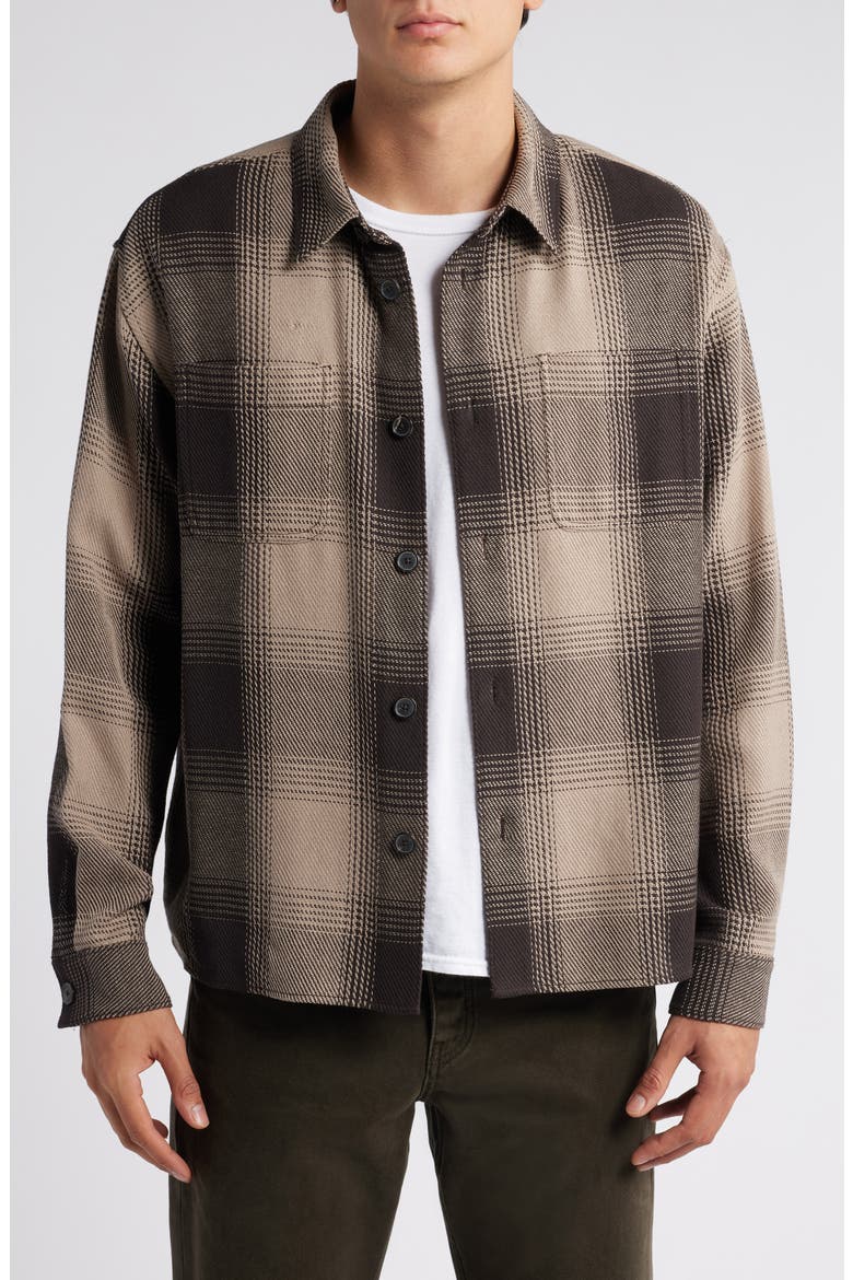 Chunky Plaid Button-Up Shirt, Main, color, BROWN PLAID