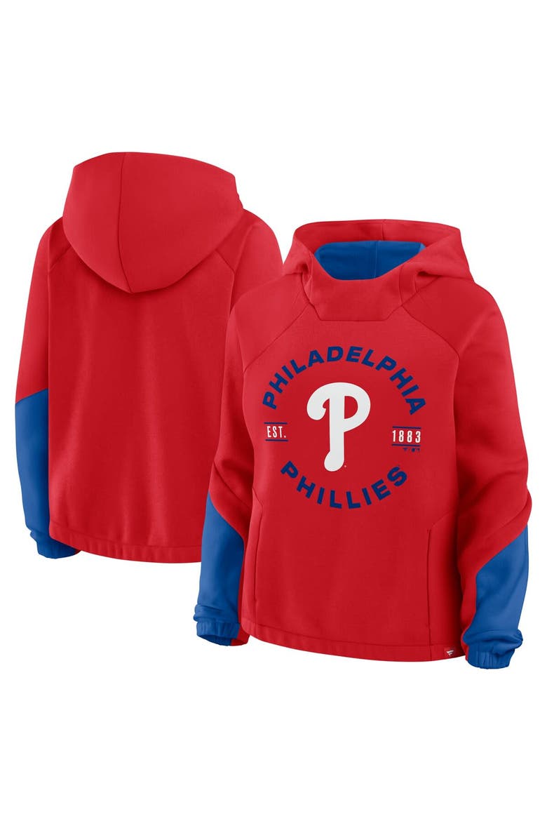 Women's Fanatics Red Philadelphia Phillies Oversized Time to Win Pullover Hoodie, Main, color, Red