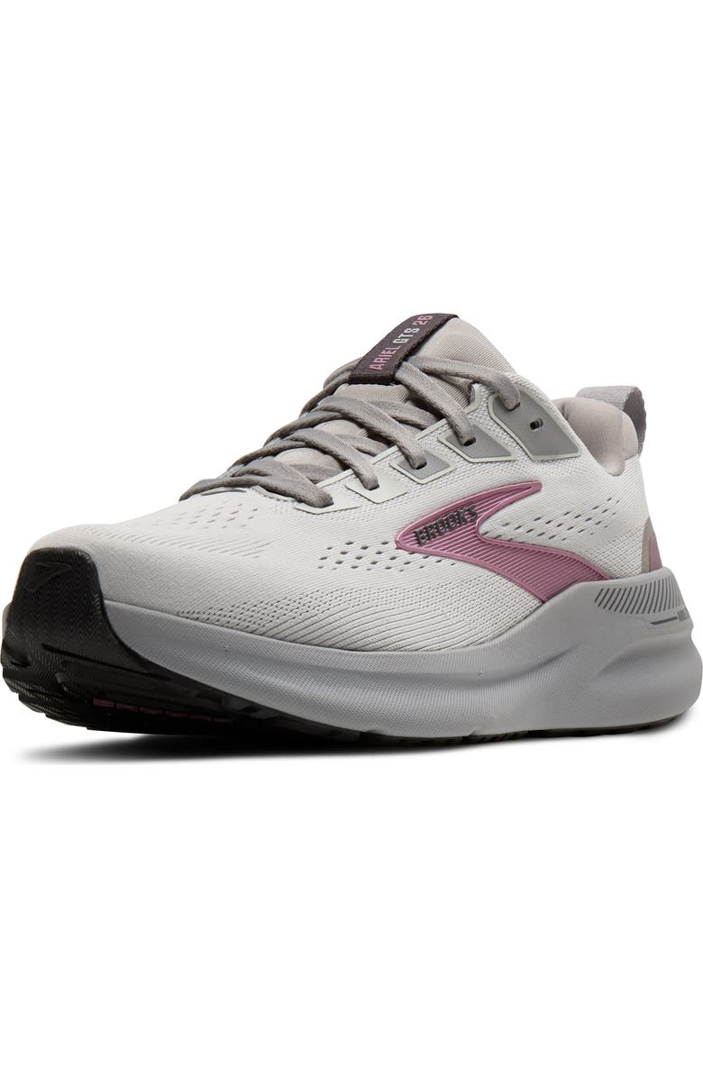 Brooks Ariel GTS 26 Running Shoe, Alternate, color, Oyster Mushroom/ Alloy/ Pink