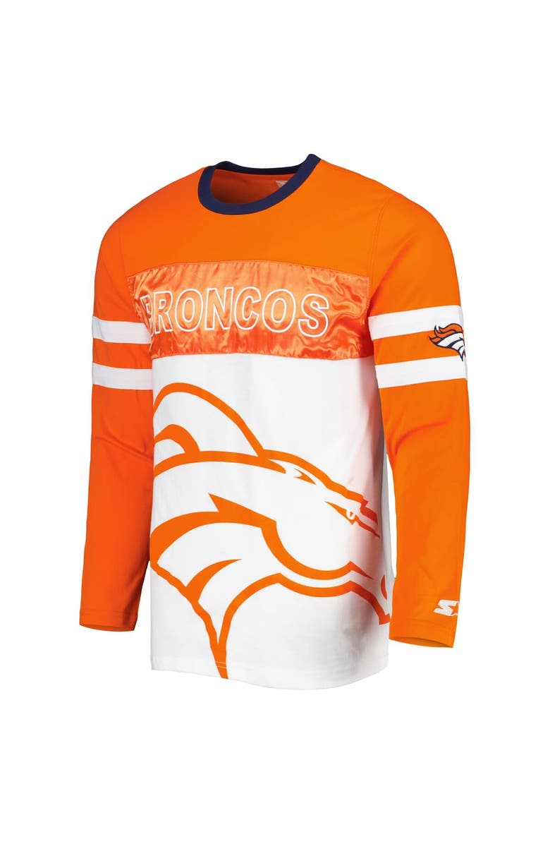 STARTER Men's Starter Orange/White Denver Broncos Halftime Long Sleeve T-Shirt, Alternate, color,