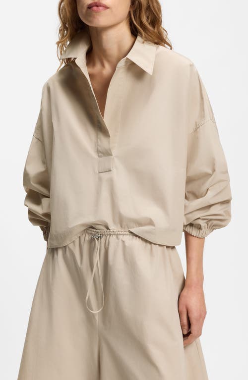 BOSS Batefa Full Sleeve Pullover in Pumice Air Cotton at Nordstrom, Size 10