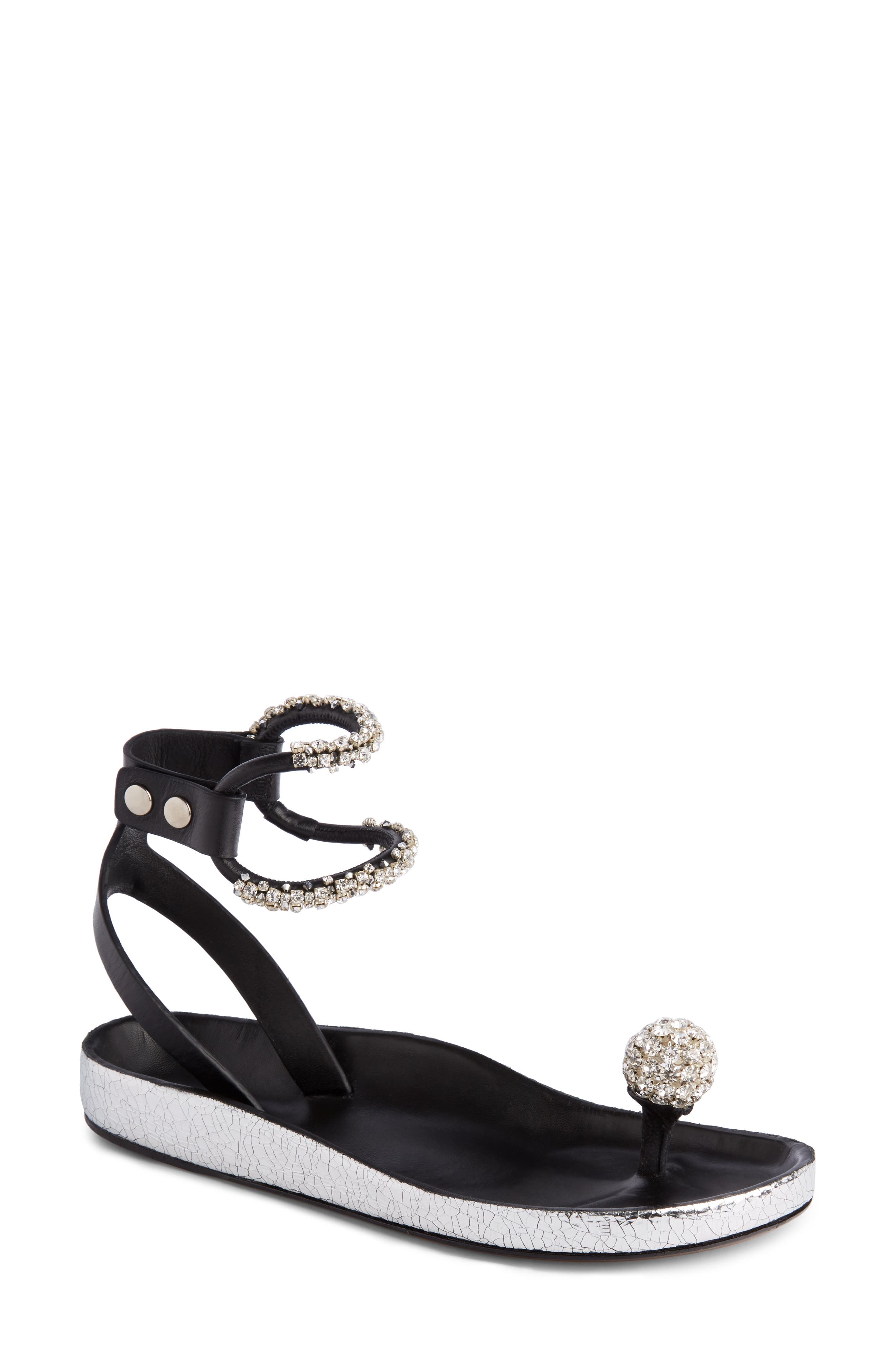 Isabel Marant Ecly Crystal Ball Sandal, Main, color, 