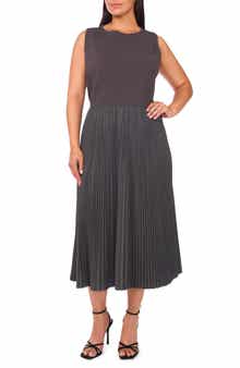 Halogen® Sleeveless Mixed Media Maxi Dress