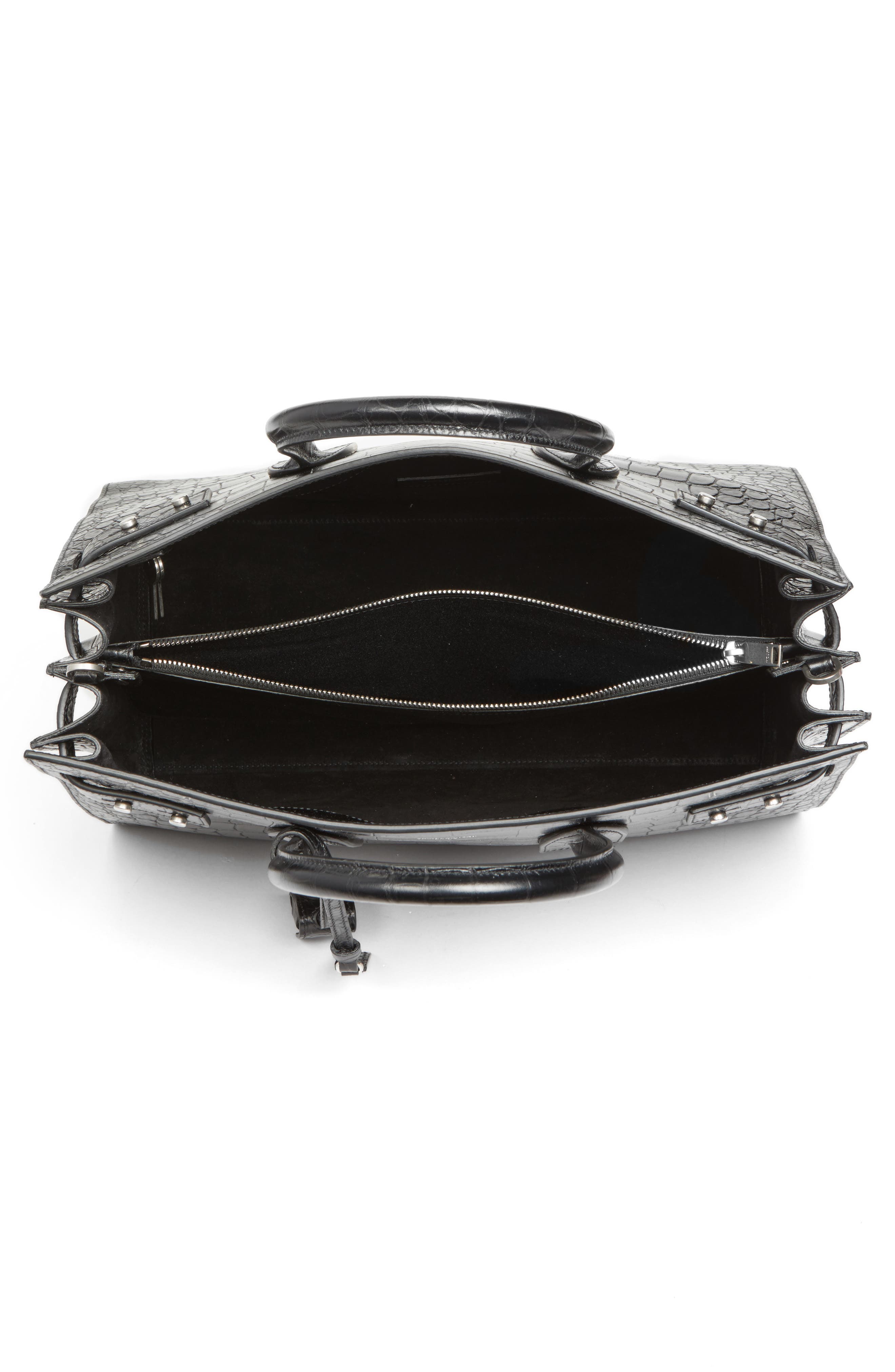 Saint Laurent Small Sac de Jour Croc Embossed Leather Tote, Alternate, color, 