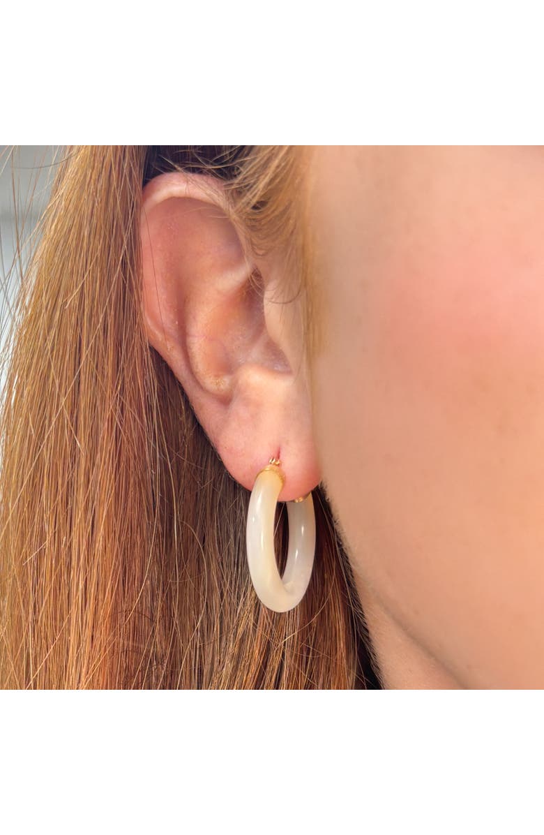 The Lovery Fine Jewelry Mother of Pearl Hoop Earrings, Alternate, color, Mother Of Pearl