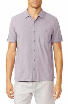 PAIGE Brayden Classic Fit Roll Tab Short Sleeve Knit Shirt