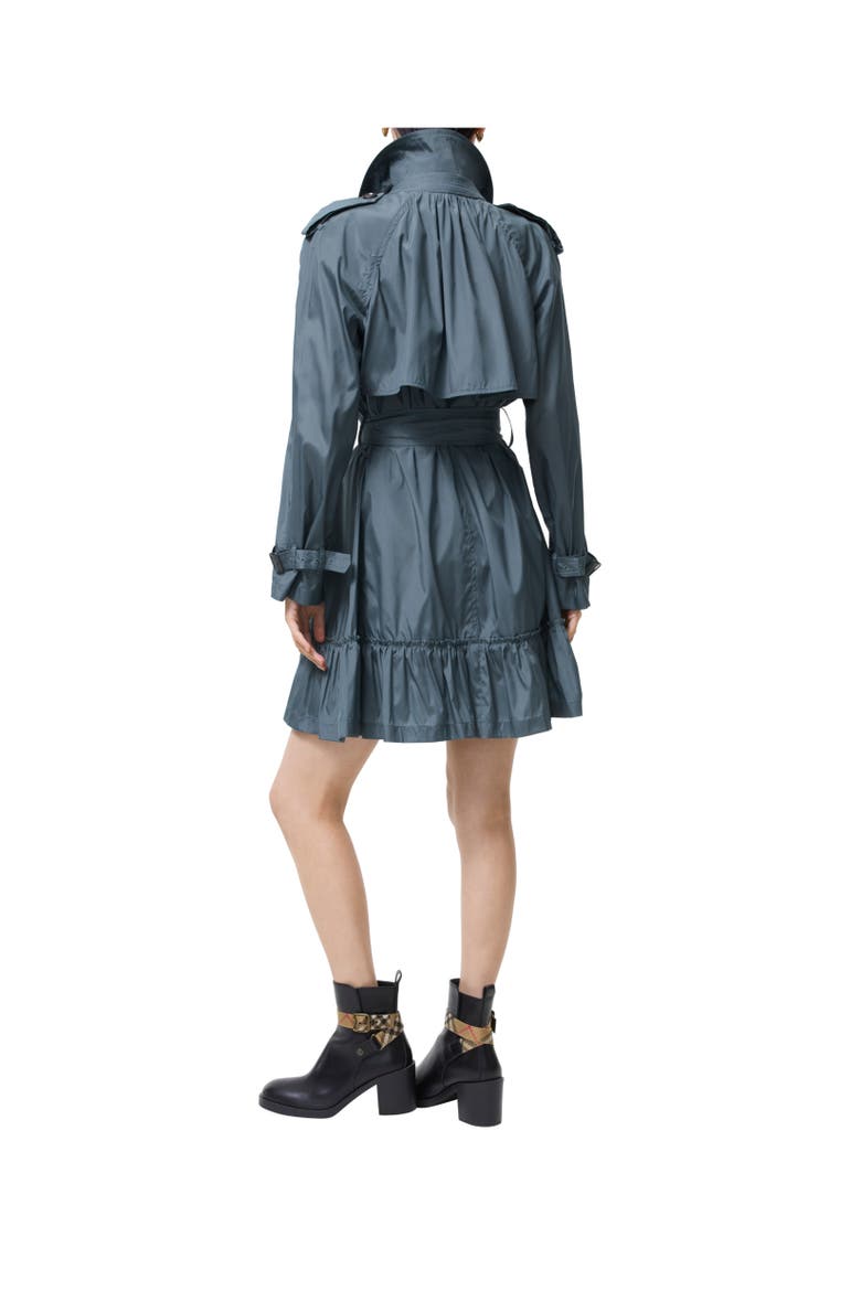 Short Silk Tillydrine Trench Coat, Alternate, color, Seafarer blue
