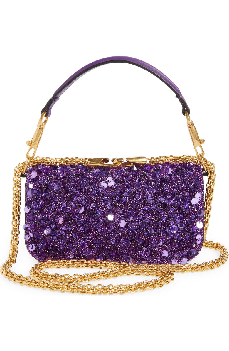 Valentino Garavani Small Locò Embellished Silk Shoulder Bag, Alternate, color,