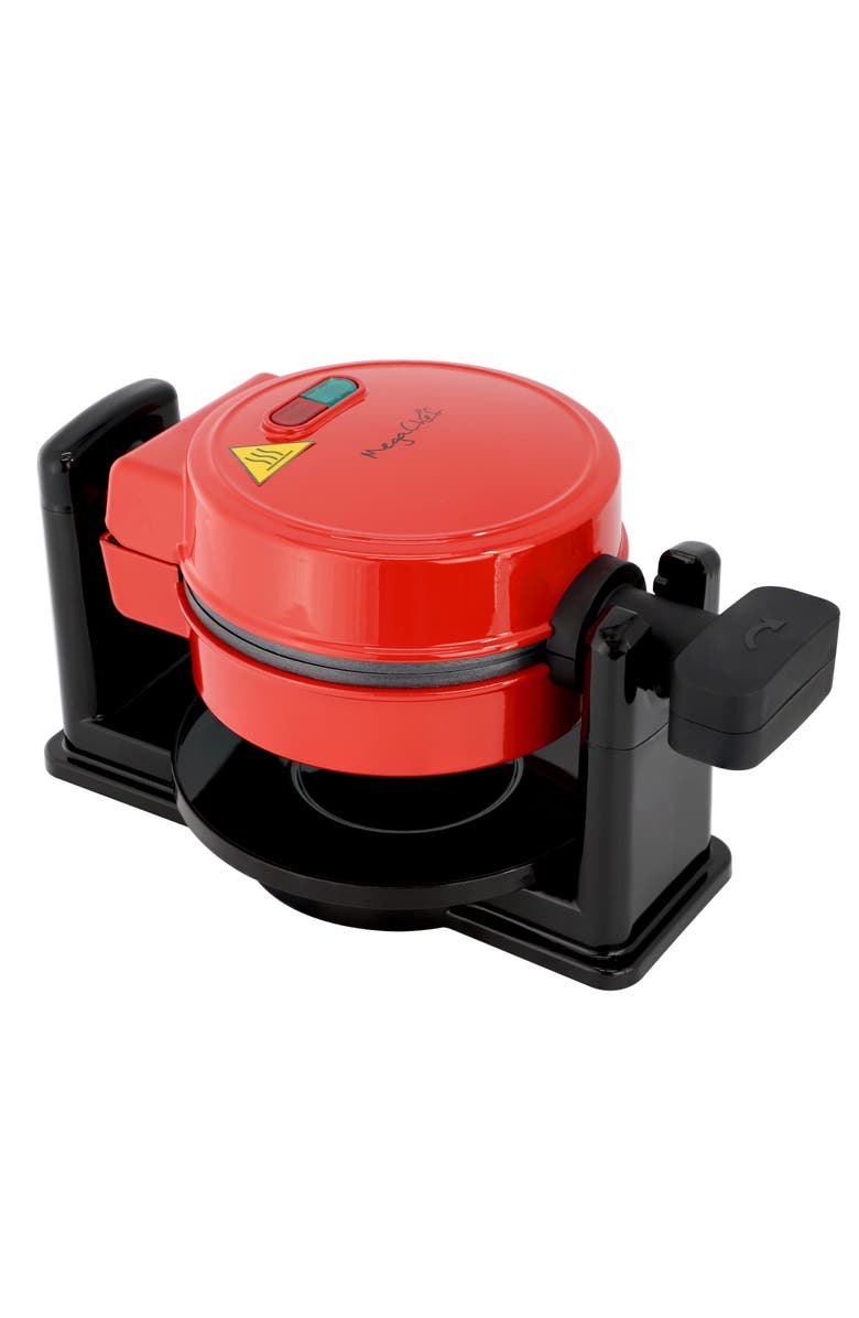Megachef Non-Stick Round Electric Flip 5 Inch Belgian Waffle Maker in Red, Alternate, color, Red