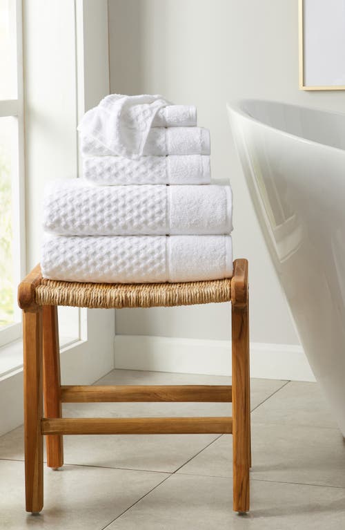 Woven & Weft Diamond Textured Single Bath Towel In Optic White