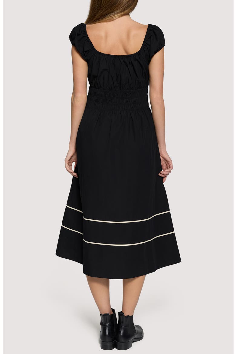 Cara Dream Midi Dress, Alternate, color, BLACK-CREAM