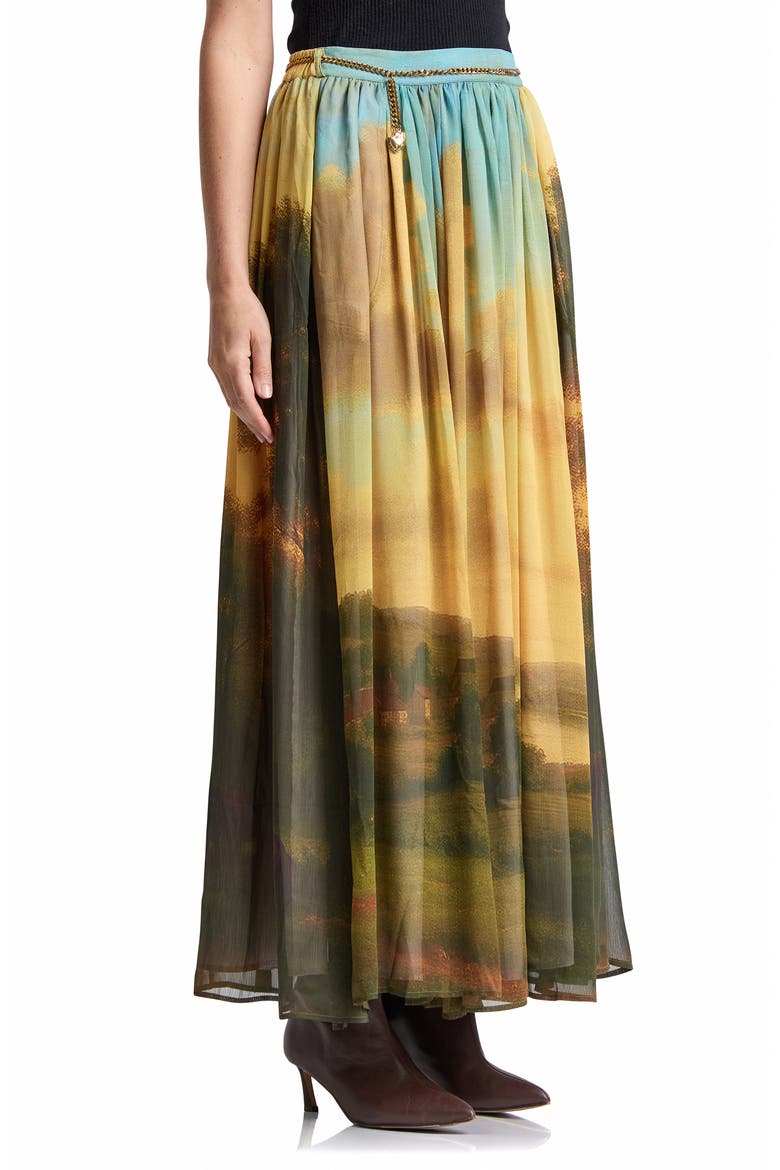 Landscape Mural Full Maxi Skirt, Alternate, color, LANDSCAPE MURAL