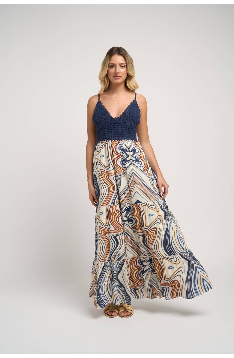 GUADALUPE DESIGN Seneiya Crochet Dress, Alternate, color, Blue