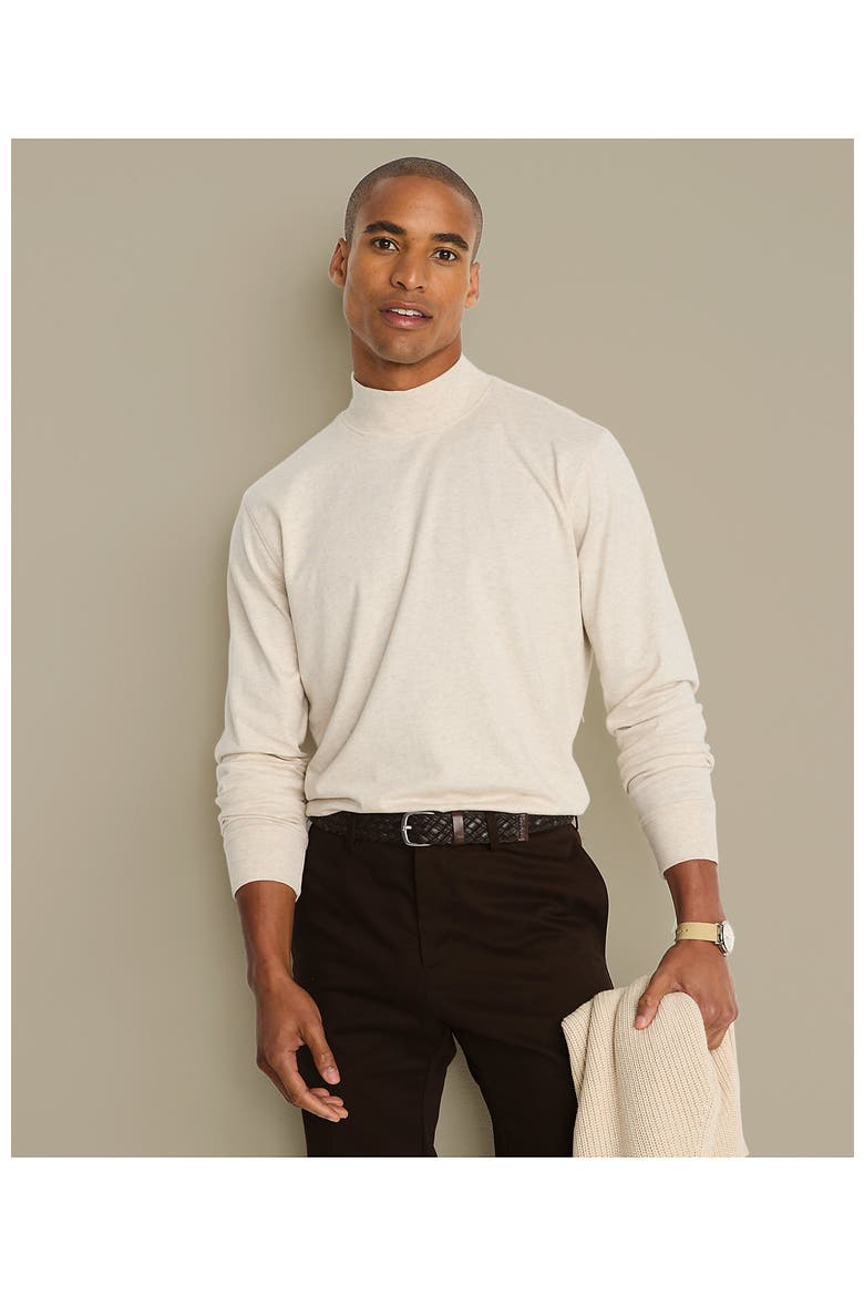 Super-T Mock Turtleneck, Alternate, color, Flax Heather