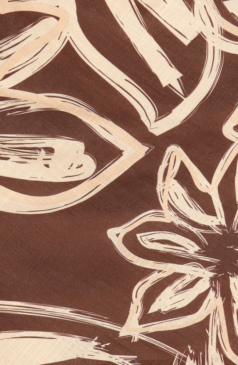 Petal & Pup Xara Flower Print Minidress, Alternate, color, Chocolate Floral