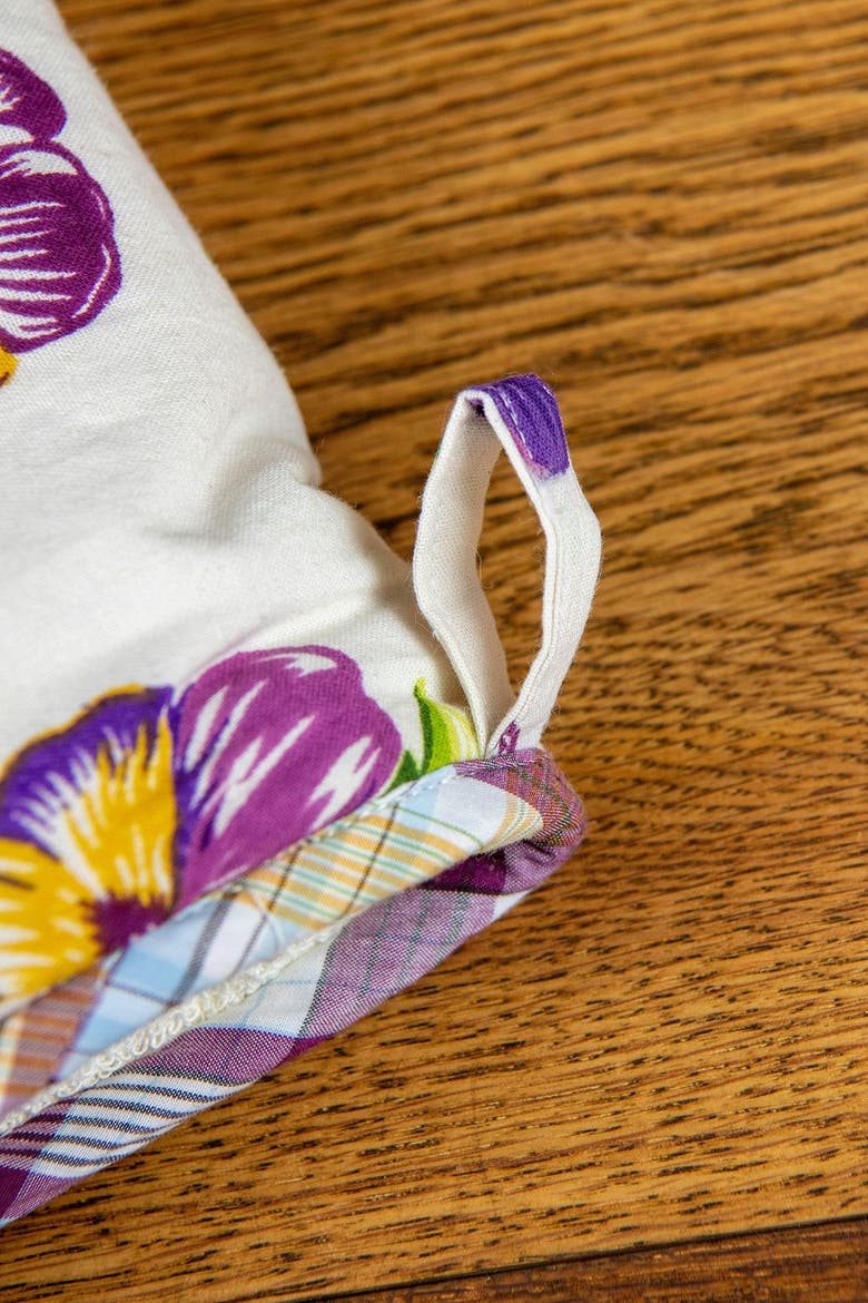 Pansies Double Pot Mitt, Alternate, color, Ecru