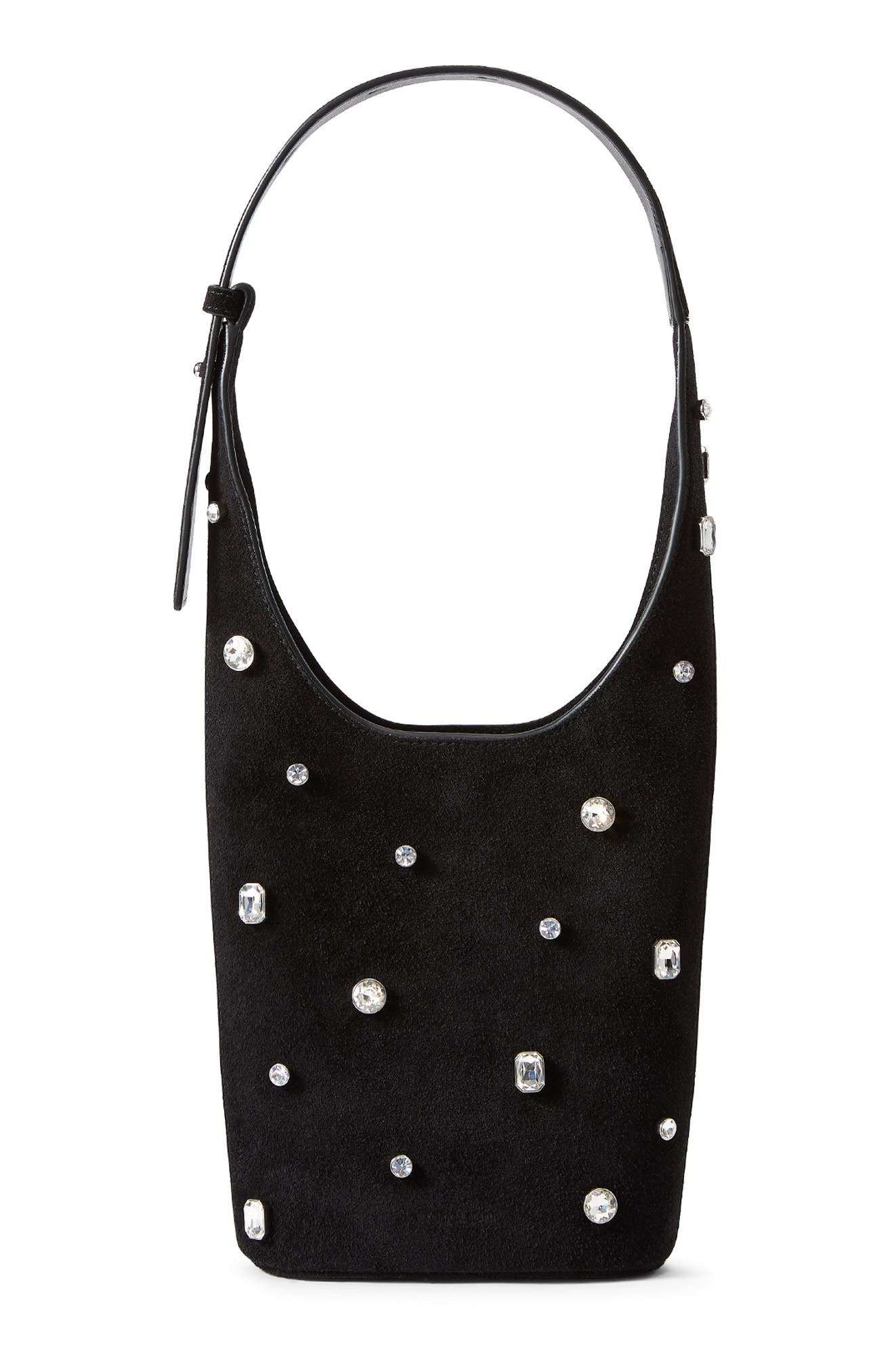 Veronica Beard Small Crystal Loop Bag, Alternate, color, Black