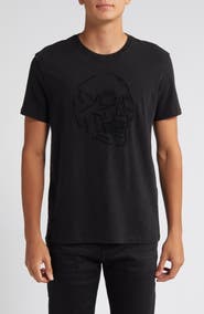 John Varvatos Beaded Skull Cotton T-Shirt
