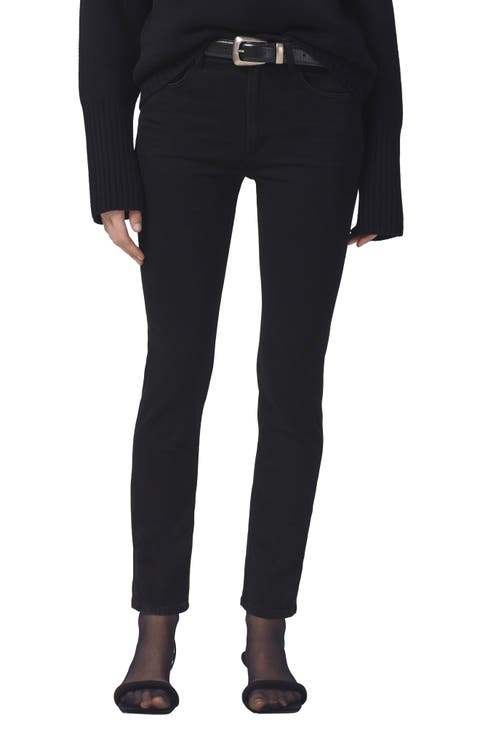 Sloane High Waist Skinny Jeans (Plush Black)