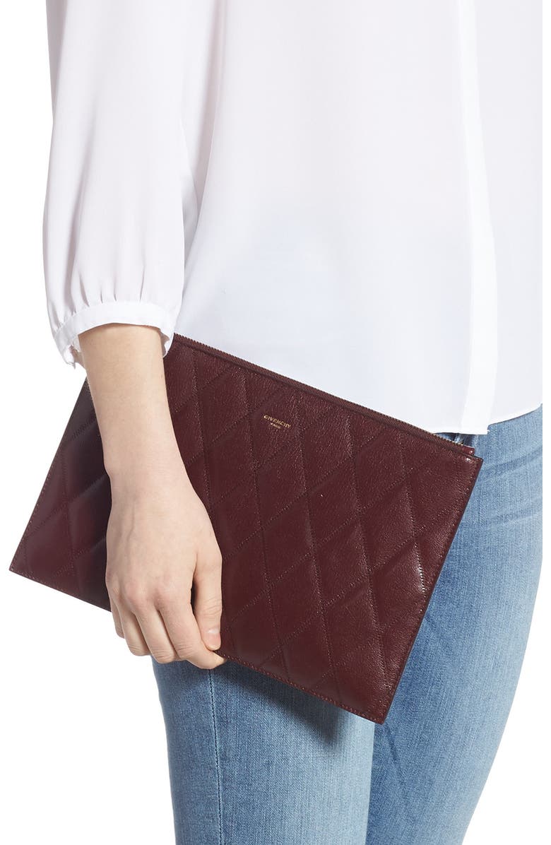 Givenchy Quilted Leather Pouch, Alternate, color,